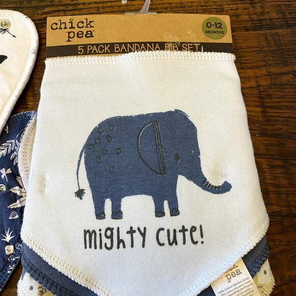Chickpea NWT Unisex Baby Bandana Bibs 5 pack 0-12mo/2 Baby Daulia Bibs - Picture 3 of 7